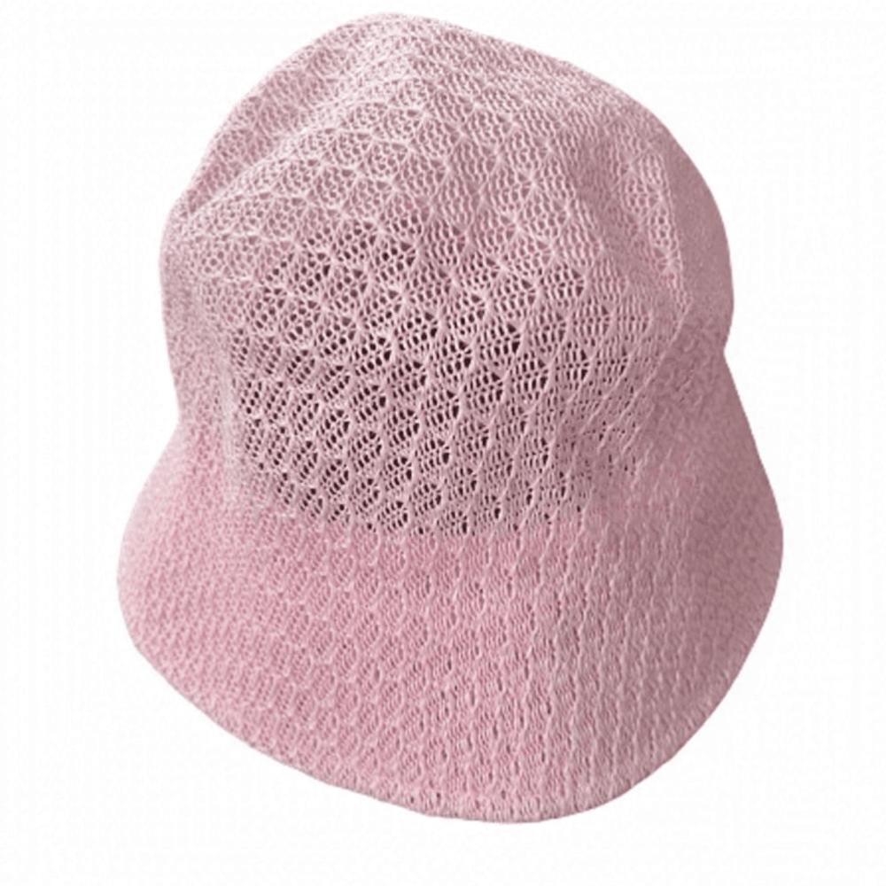Vintage Crochet Bubblegum Pink Bucket Hat